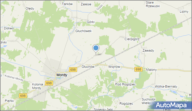 mapa Stara Wieś, Stara Wieś gmina Mordy na mapie Targeo